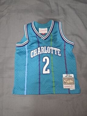 Mitchell & Ness Teal Charlotte #2 Hardwood Classics Jersey